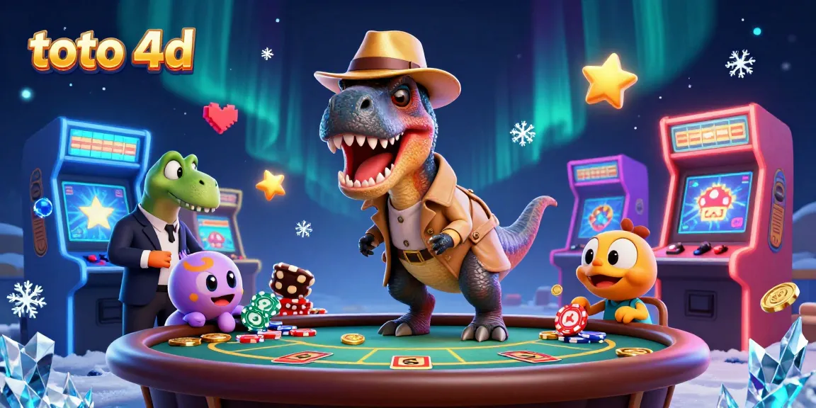 Experience thrilling gameplay in toto 4d with a cartoon velociraptor, dazzling casino elements, and engaging visuals.