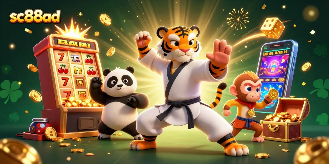 Experience the thrill of sc88ad with a lively 3D casino scene featuring playful characters and a jackpot explosion.