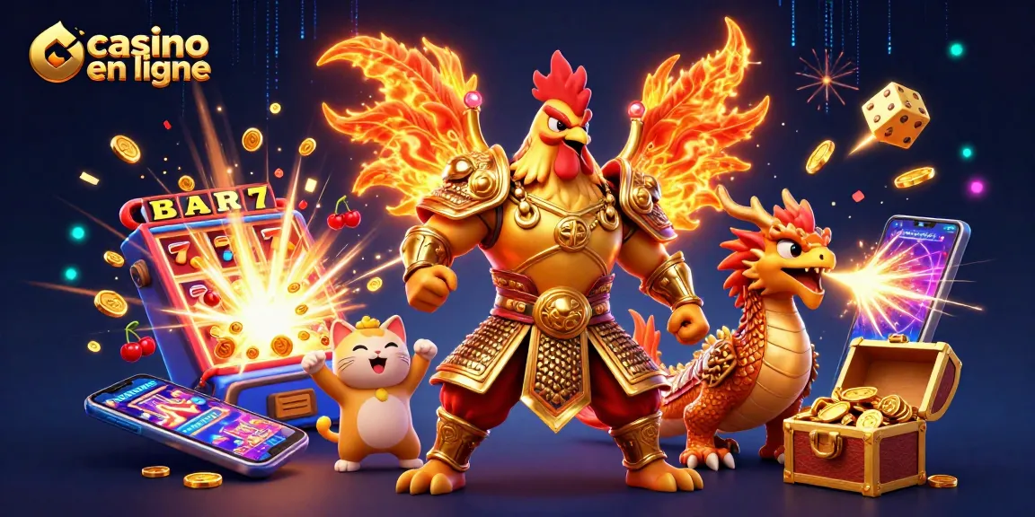 Jouez au casino en ligne avec des personnages vibrants et des éléments de jeu dynamiques dans une atmosphère palpitante.