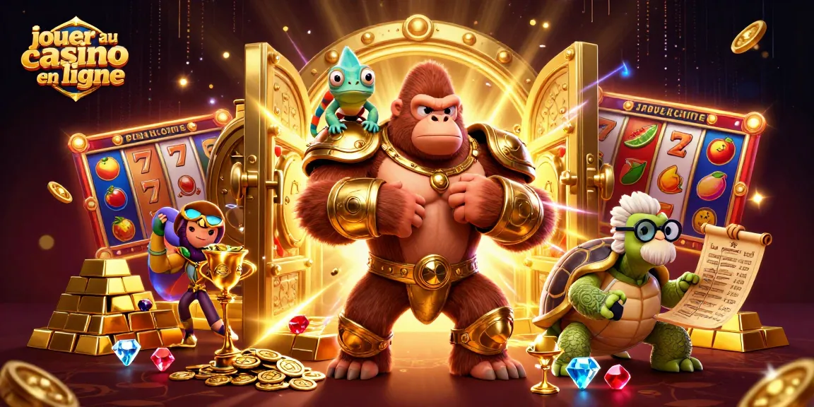 Faire l'expérience de jouer au casino en ligne avec des personnages animés entourés de richesses et de jeux.