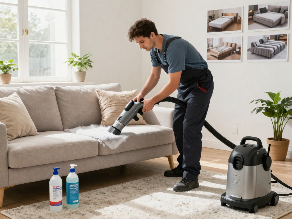 Pranie tapicerki we Wrocławiu z Panda Cleaner, efektowne czyszczenie kanapy.