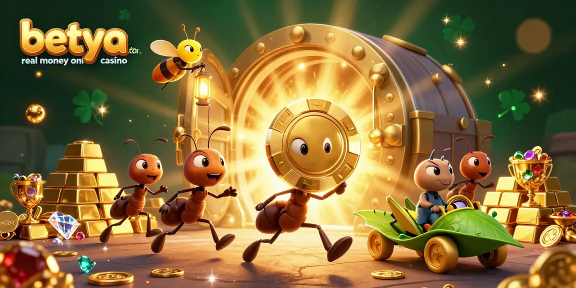 Experience excitement at betya.com real money online casino with animated characters on a treasure heist.