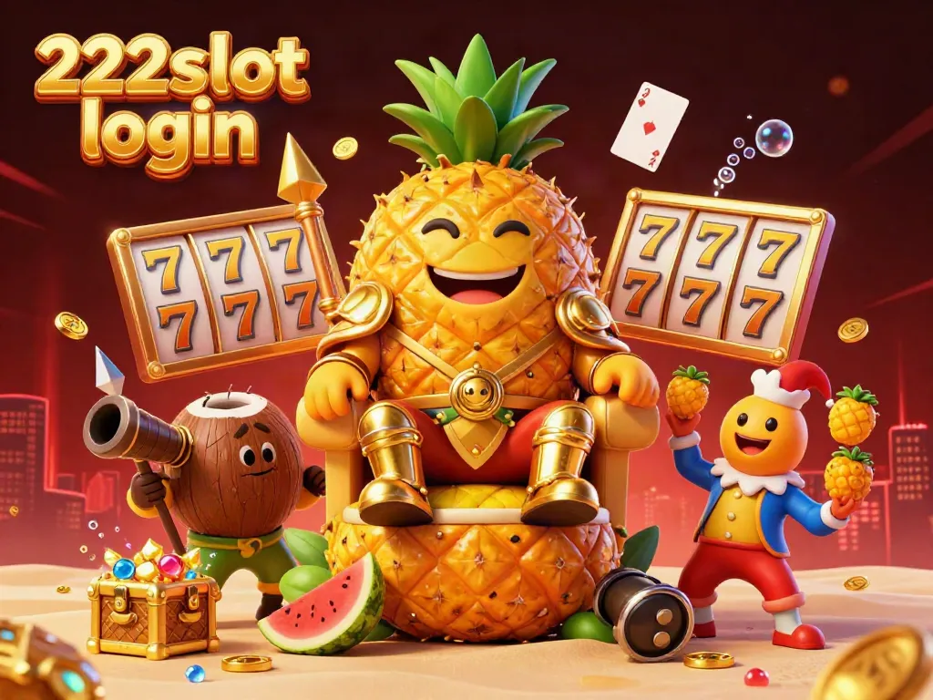 Bergabung dalam permainan mengasyikkan di 222slot login dengan Raja Nanas Emas dan pertunjukan kasino pantai.