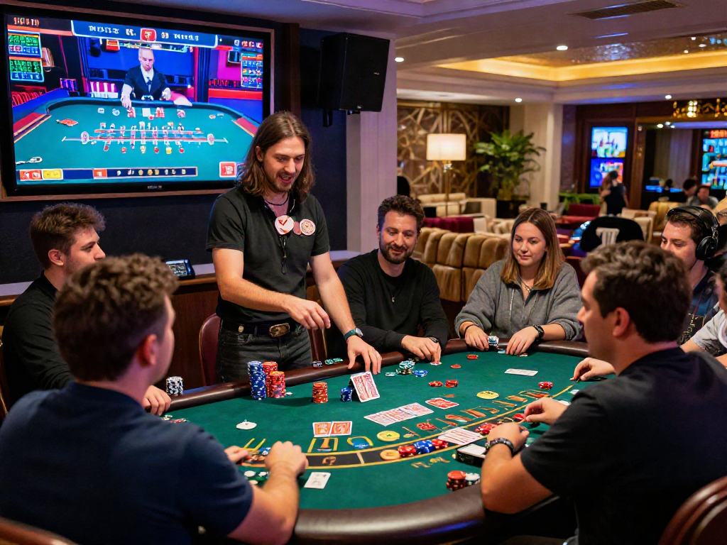 Engaged players at a live casino table experiencing the thrill of real-time gaming.