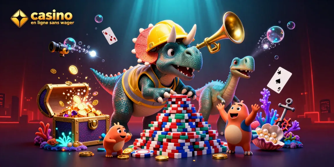 Profitez des jeux sur un casino en ligne sans wager avec des personnages animés célébrant des gains.