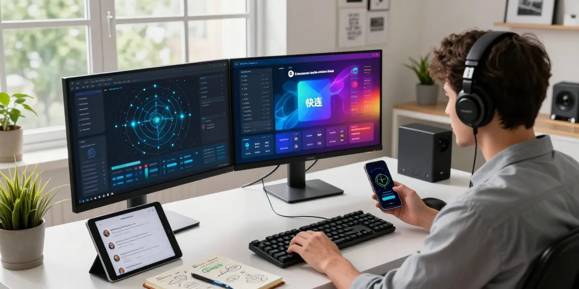 Unlock seamless connectivity with 快连 in this modern tech workspace.