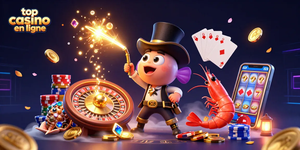 Attirez des pièces d'or aux top casinos en ligne avec cette illustration dynamique et colorée.