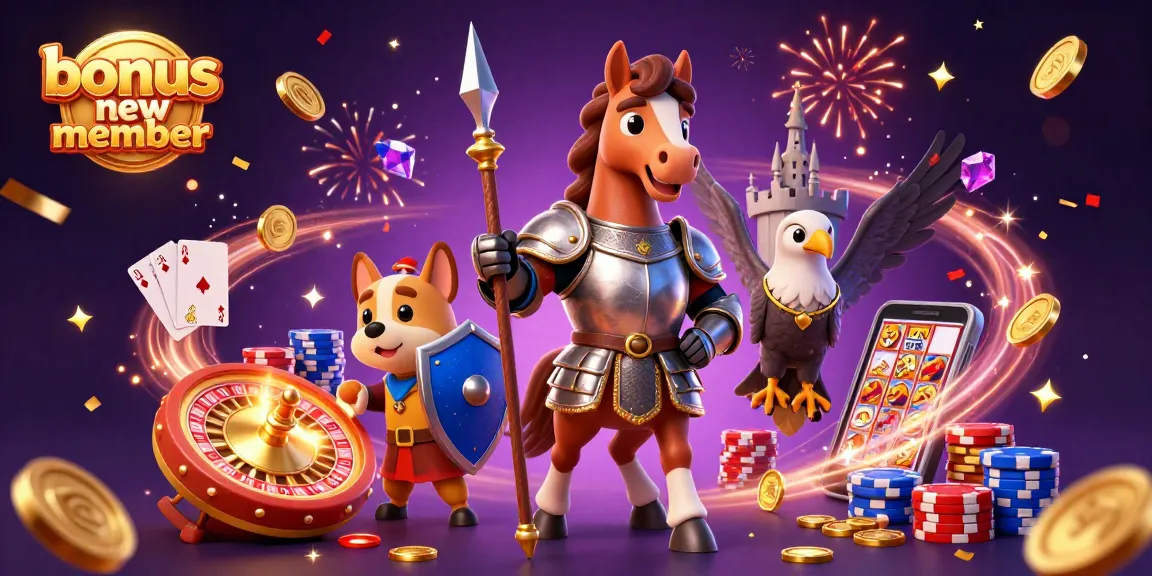 Engage with a thrilling bonus new member illustration featuring casino fun and excitement!