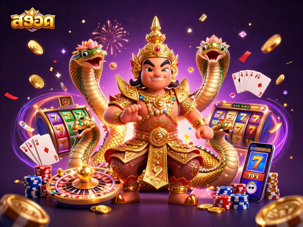 Engaging slot gameplay featuring สล็อต in a vibrant 3D casino scene with vibrant characters and dynamic elements.