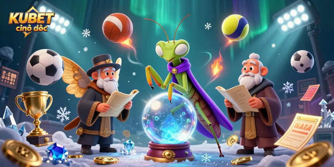 KUBET chính thức reveals a mystical fortune teller guiding players with expert betting insights amidst sporting energy.