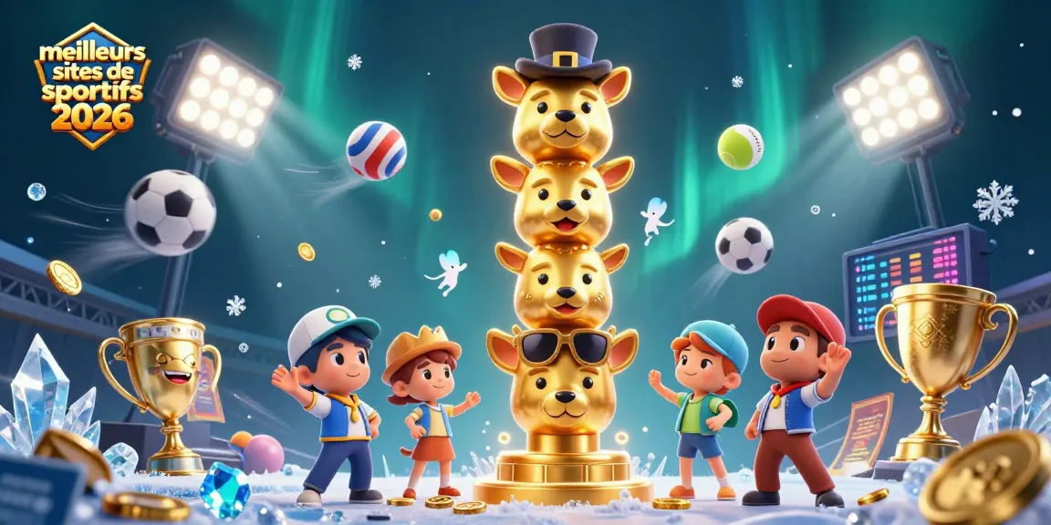 Illustration dynamique des meilleurs sites de paris sportifs 2026 avec des éléments de jeu captivants.