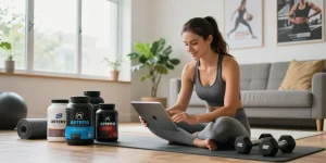 Shop for top Astera Shop products in a motivating home gym atmosphere with workout gear.